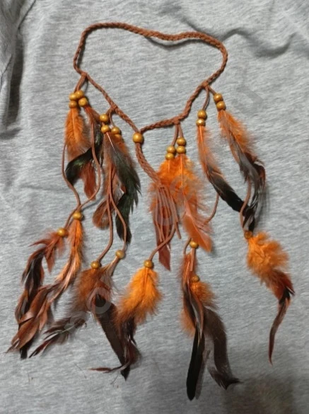 Украшение на голову с перьями новая