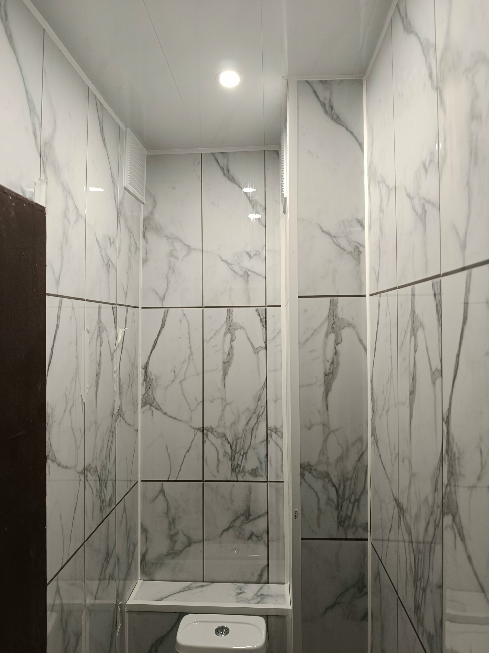 Ремонт ванных комнат, санузлов: туалет панелями (вместе с материалом)