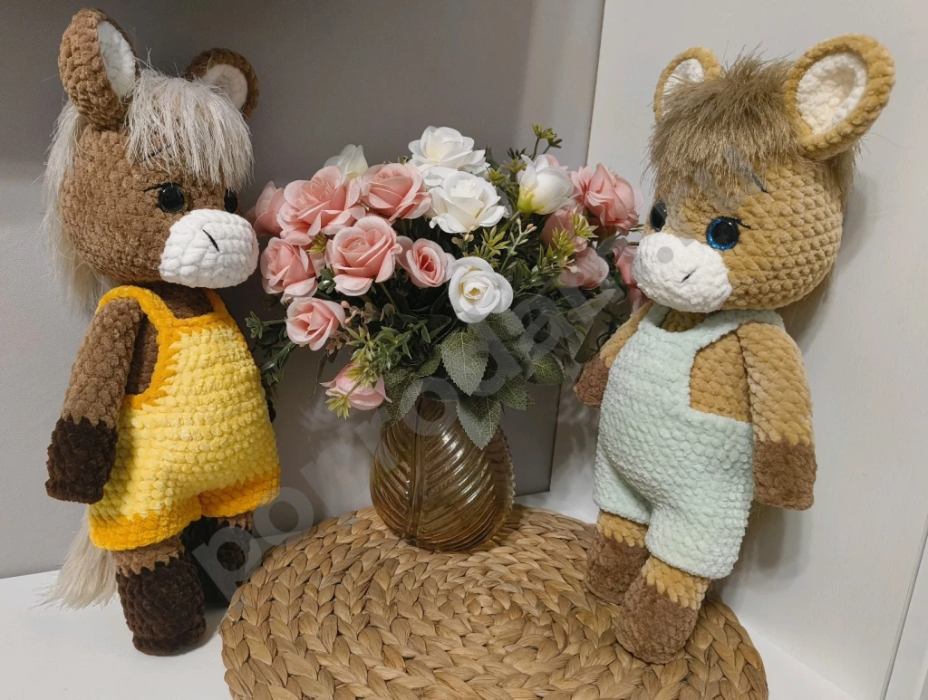 Вязанные игрушки/ лошадки