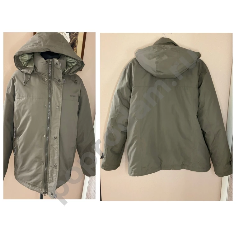 Зимняя мужская куртка пуховик пух перо M 46-48 хаки