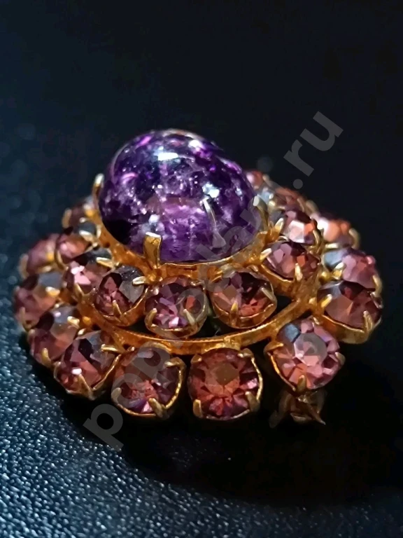 Ярусная Брошь. Чехия. Jablonex. Винтаж. Стекло.