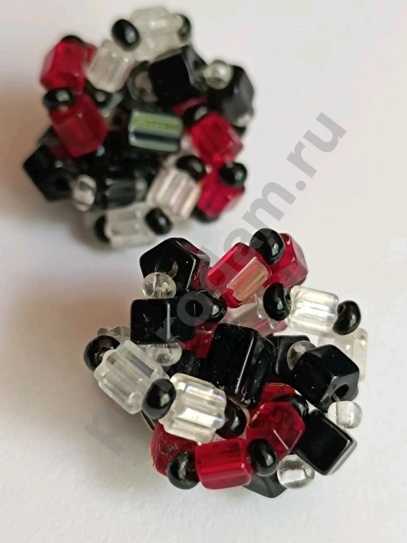 Наборные Клипсы. Чехия. Jablonex. Винтаж. Стекло.