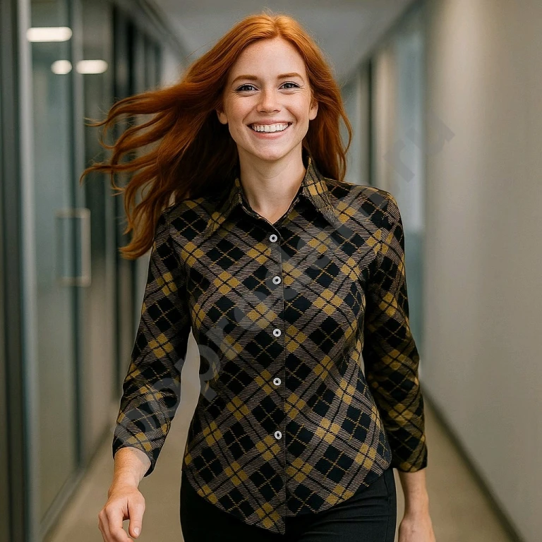 Рубашка Mexx блуза женская размер M L 46 коричневая Рукав три четверти Приталенная