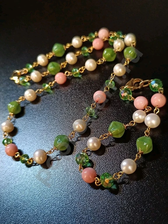 Комплект. Бусы Цепочка и Браслет. Italia Independent. Натуральный Жемчуг, Коралл.