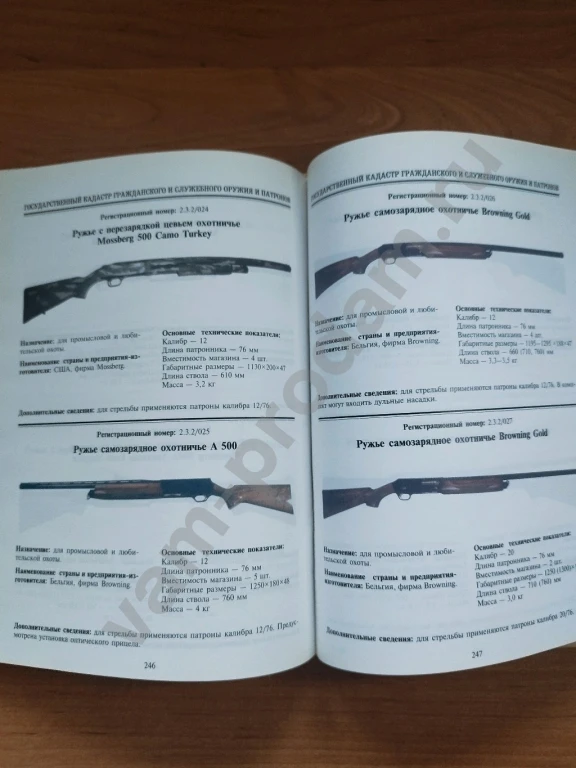 Государственный кадастр гражданского и служебного оружия и патронов к нему.