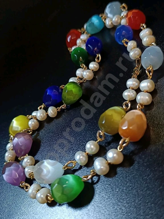 Длинные Бусы Цепочка. Italia Independent. Натуральный Жемчуг.