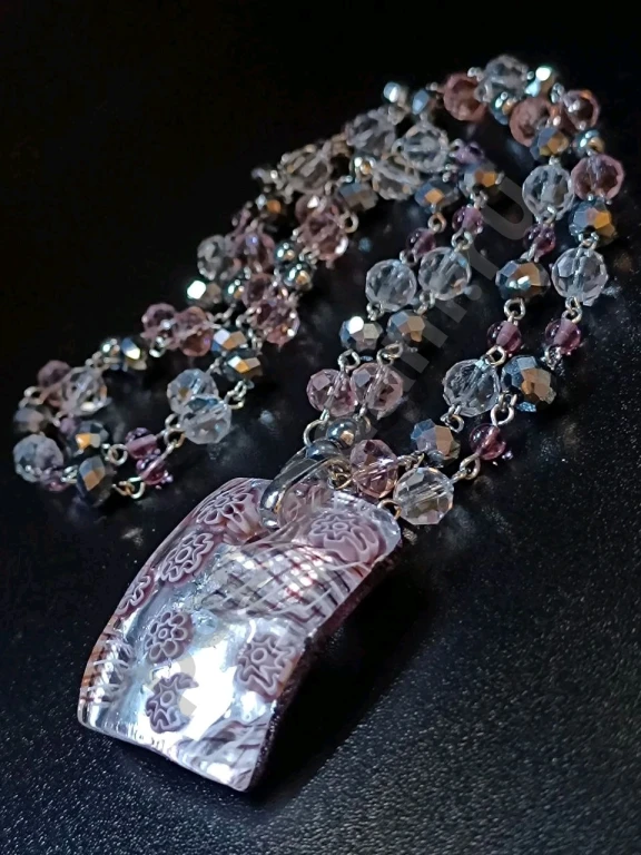 Длинные Бусы Цепочка с Подвеской. Italia Independent. Маркировка. Стекло.