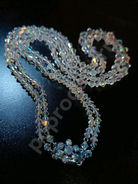 Крупные Длинные Бусы. Винтаж. Стекло АБ.