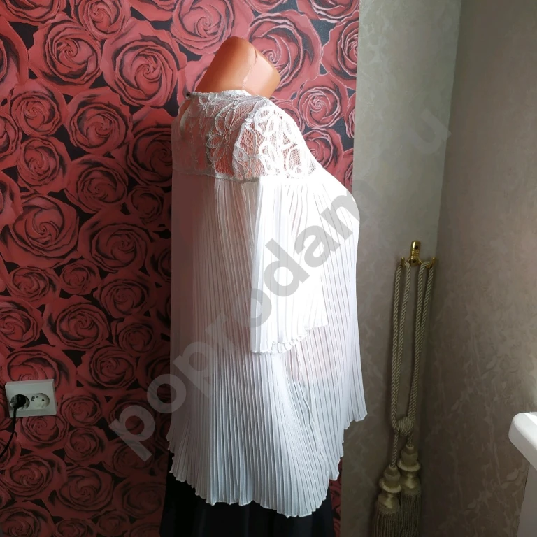 Блузка плиссировка белая размер М 46 женская