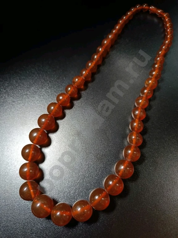 Длинные Крупные Бусы. Натуральный Янтарь. Винтаж.