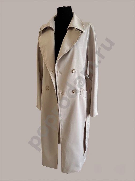 Женское бежевое пальто Avalon до колен с поясом