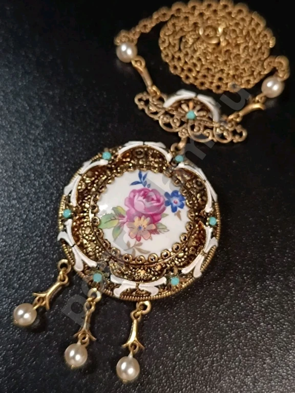 Колье. Чехия. Jablonex. Винтаж. Фарфор.