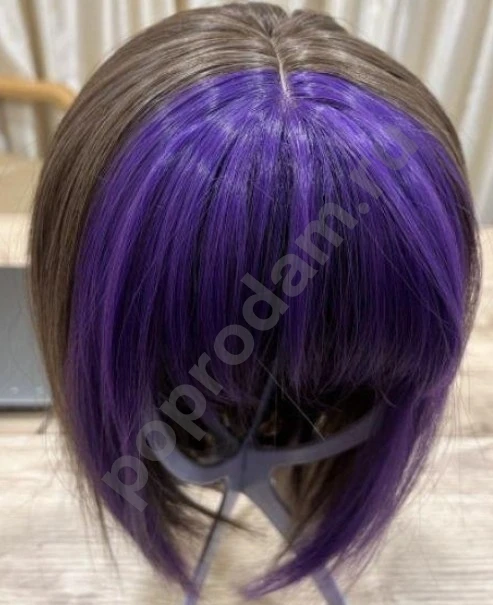 Парик каре с фиолетовой челкой Новый