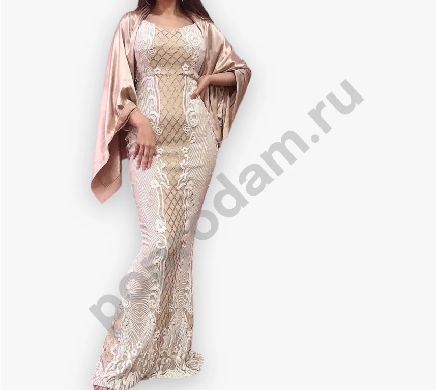 Нарядное очень красивое платье в пол с пайетками