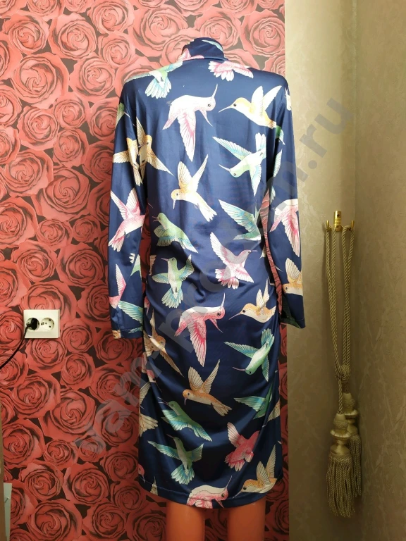 Платье синее с птицами Размер 54