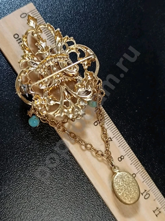 Крупная Брошь с Подвесками. Чехия. Jablonex. Винтаж. Пекинское Стекло.