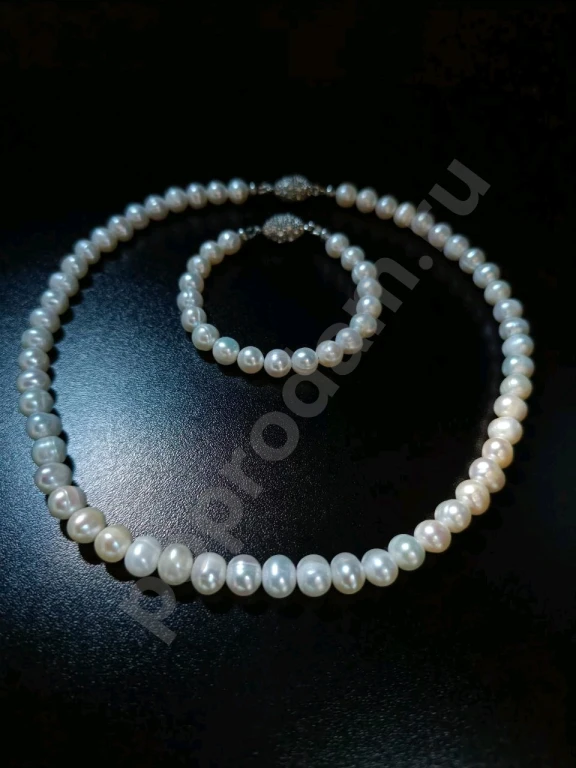 Крупный Комплект. Натуральный Жемчуг. Italia Independent. Бусы и Браслет.