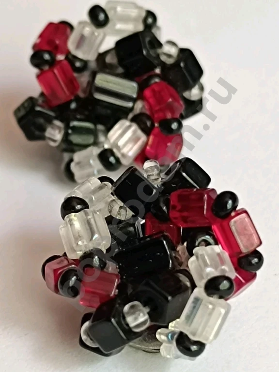 Наборные Клипсы. Чехия. Jablonex. Винтаж. Стекло.