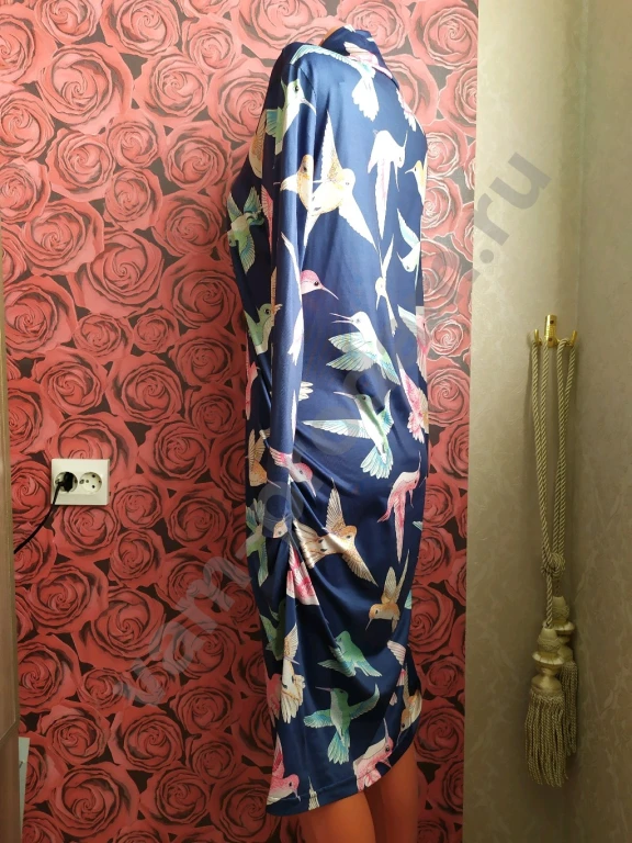 Платье синее с птицами Размер 54