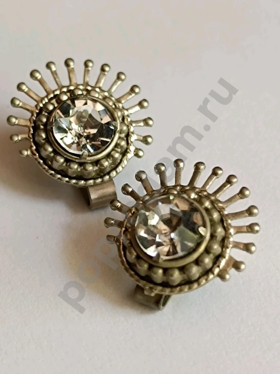 Клипсы. Винтаж СССР. Маркировка. Стекло.