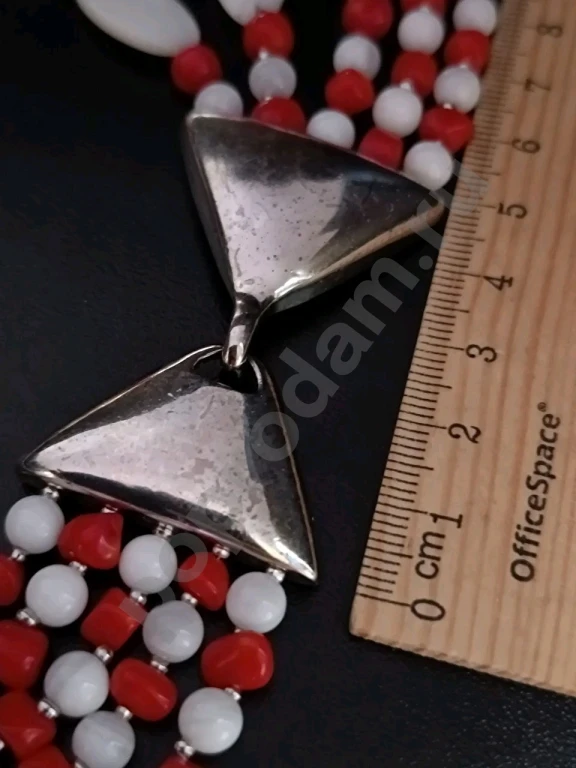 Крупные Бусы. Натуральный Перламутр. Натуральный Коралл. США. Маркировка.