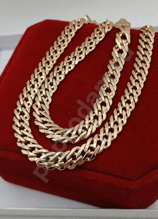 Цепочка Luxe Gold ок.60см/8мм Двойной Ромб