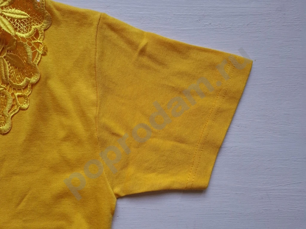 Женская футболка желтая хлопок 46-48