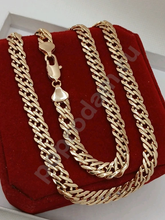 Цепочка Luxe Gold ок.60см/8мм Двойной Ромб