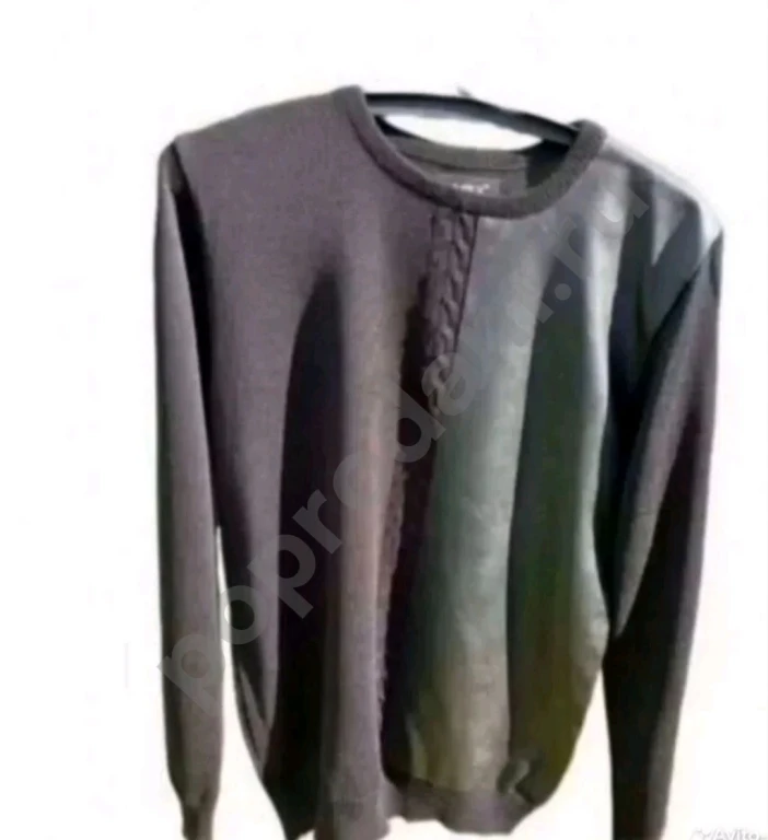 Молодежный джемпер-пуловер S 44-46 размер с кожаной вставкой