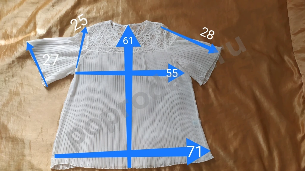 Блузка плиссировка белая размер М 46 женская