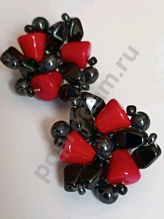 Наборные Клипсы. Чехия. Jablonex. Винтаж. Стекло.