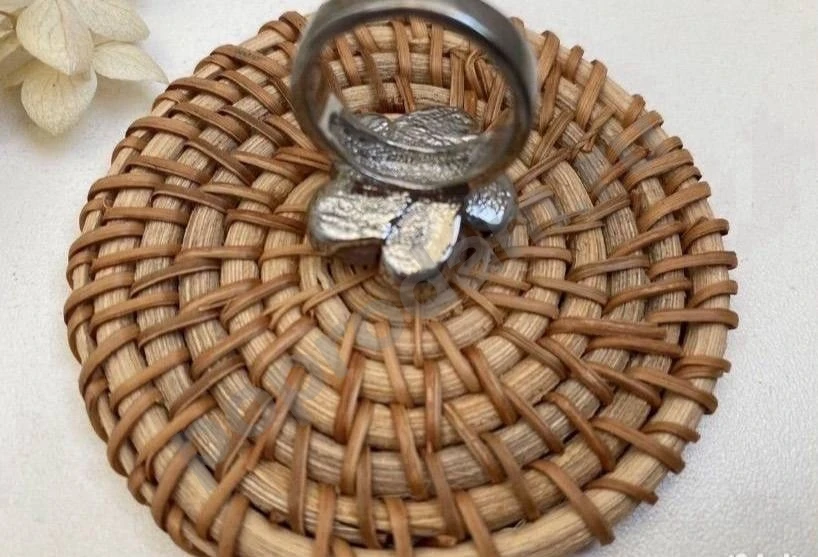 Розовое кольцо в виде цветка 17-17.5 перстень