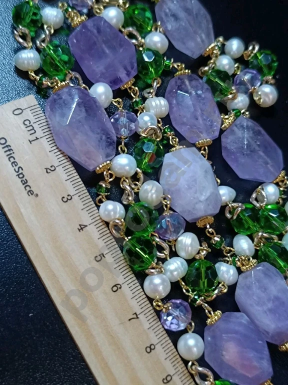 Длинные Бусы Цепочка. 1метр 40см. Italia Independent. Натуральный Жемчуг, Камень.