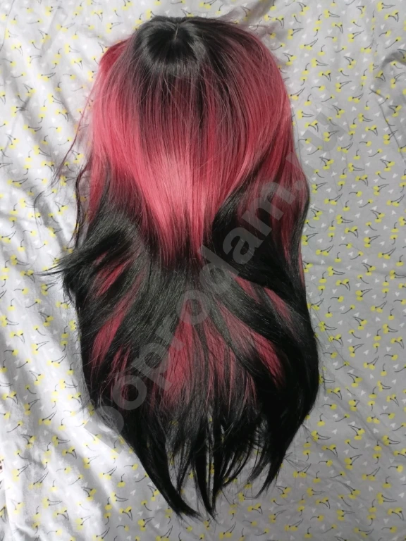 Парик розовый длинный новый