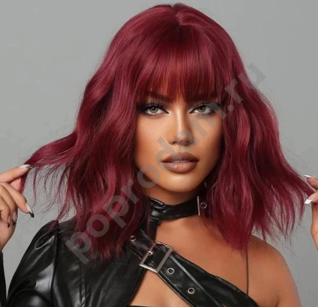 Парик бордовый новый