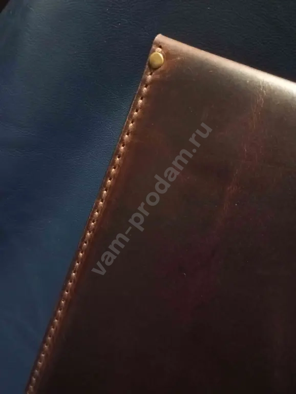 Кожаная папка для документов, ноутбука, формата А4, натуральная кожа Крези Хорс, с подкладкой из замши, ручной работы