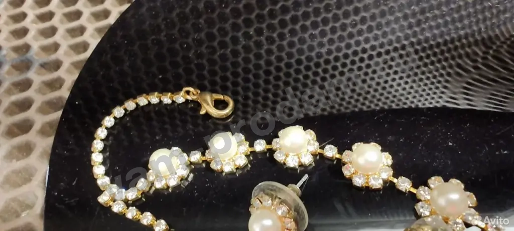 Колье и серьги искусственный жемчуг