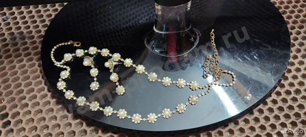 Колье и серьги искусственный жемчуг