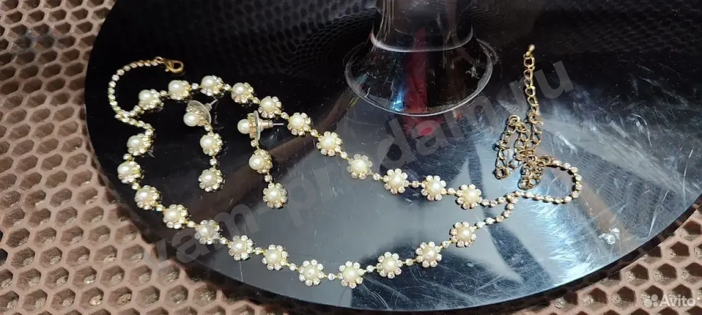 Колье и серьги искусственный жемчуг