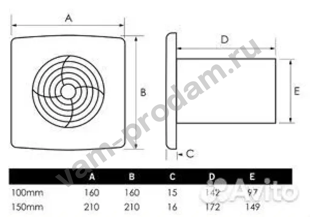 Вентилятор вытяжной greenwood airvac SR100TR
