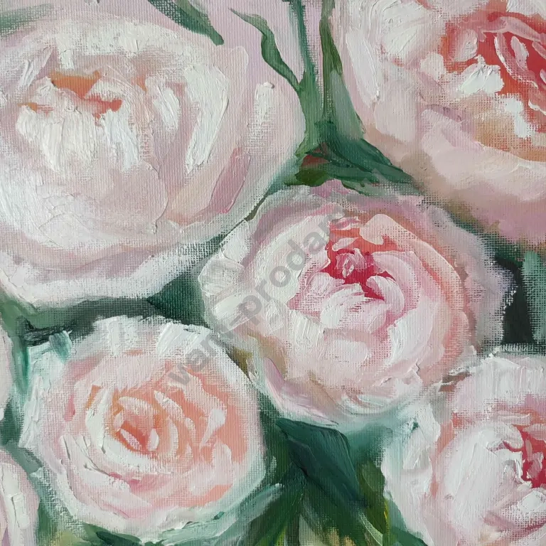 Картина маслом на холсте 50*40 Пионы