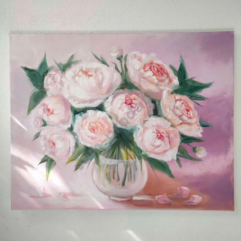 Картина маслом на холсте 50*40 Пионы