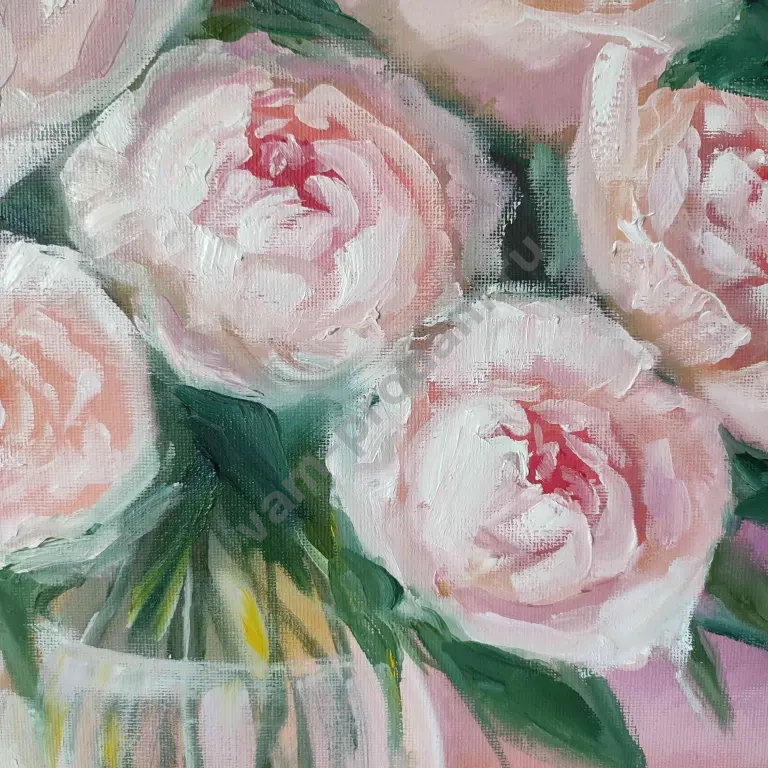 Картина маслом на холсте 50*40 Пионы