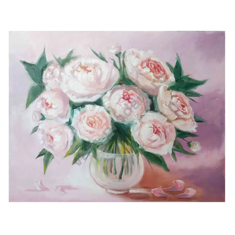 Картина маслом на холсте 50*40 Пионы