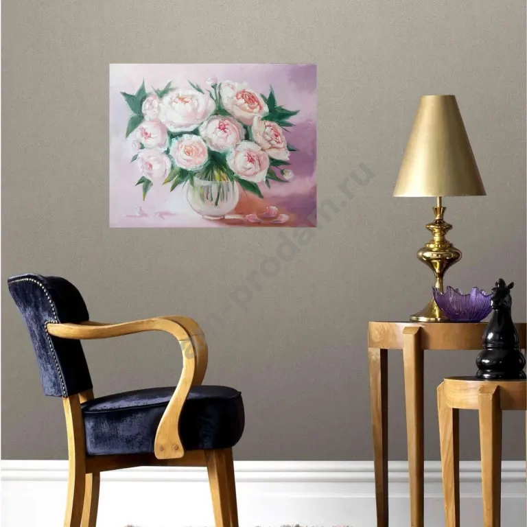 Картина маслом на холсте 50*40 Пионы
