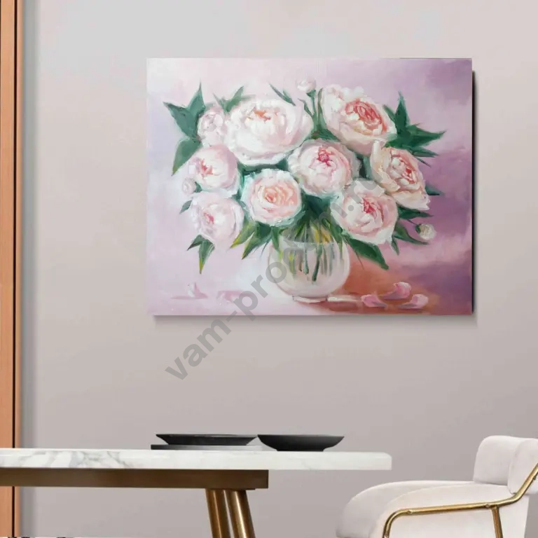 Картина маслом на холсте 50*40 Пионы
