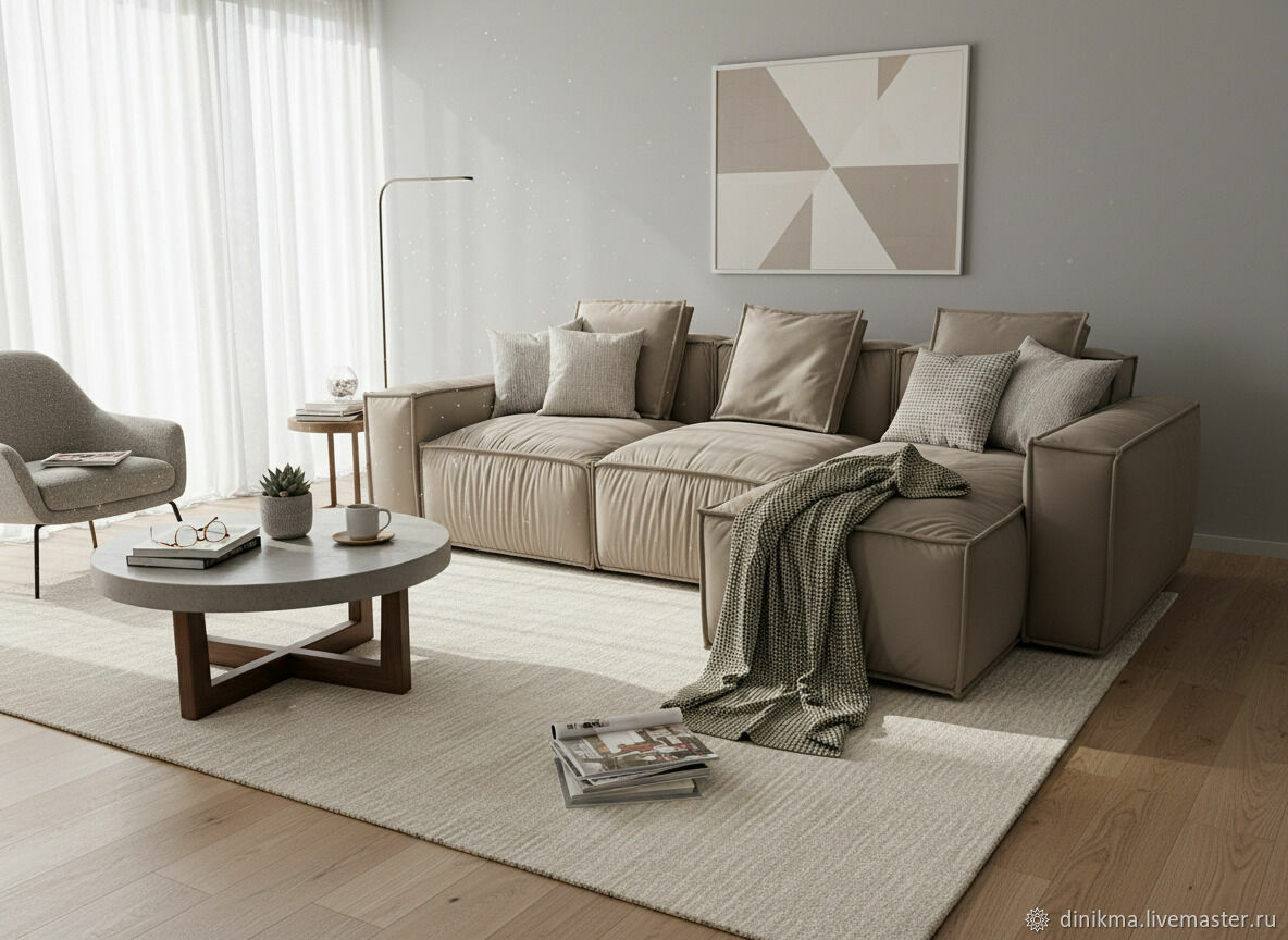 Дизайнерский диван Фалдс с оттоманкой