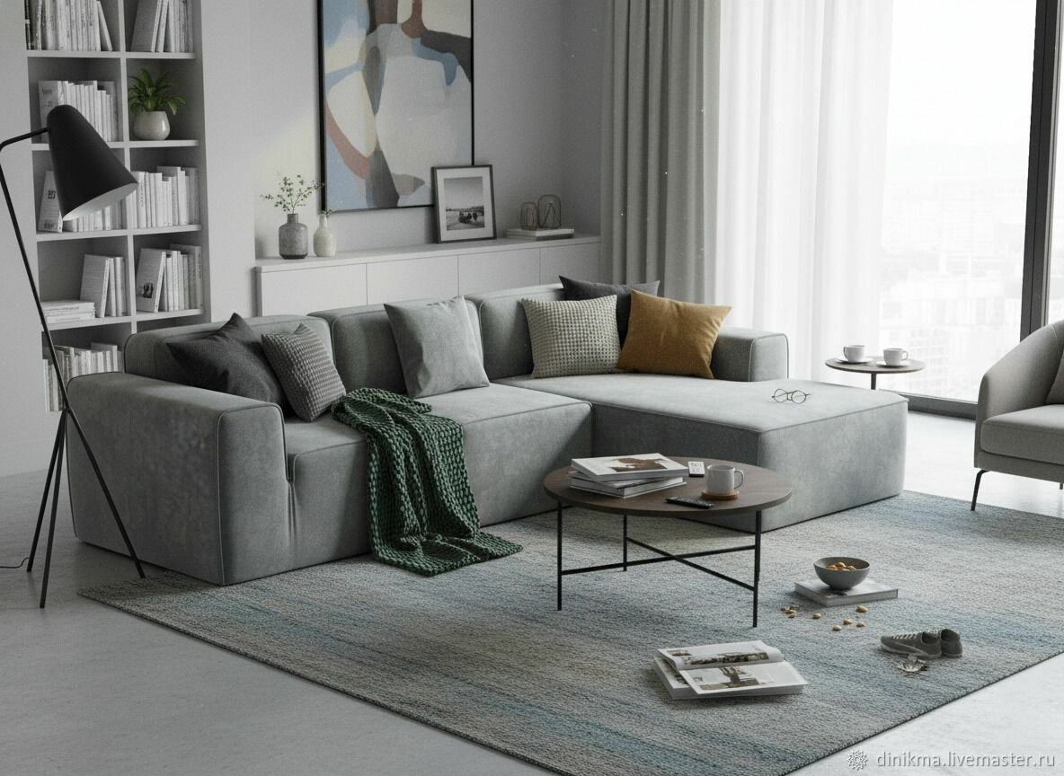 Дизайнерский диван Миллнер с оттоманкой