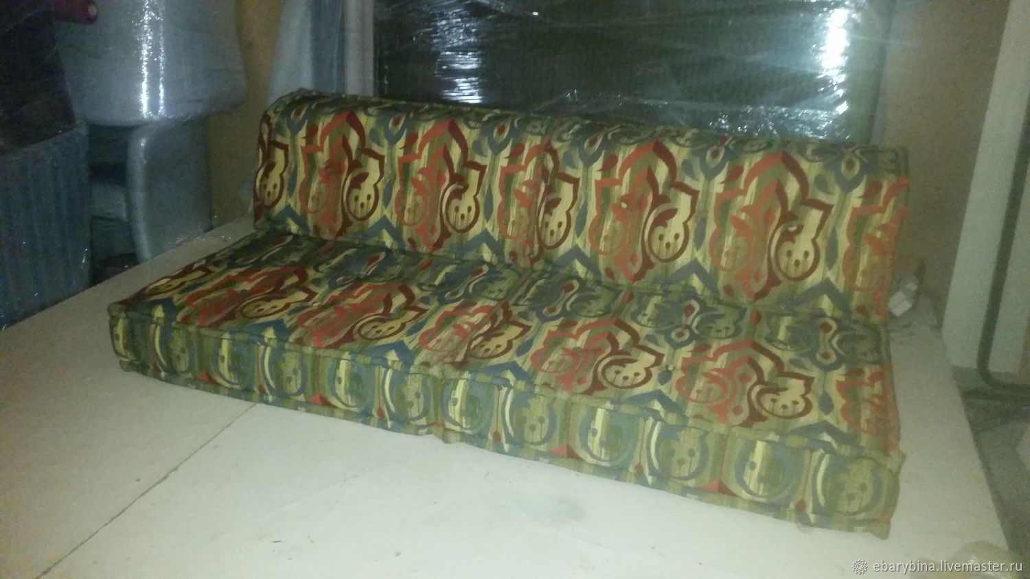 Диван Маджонг в ткани Икат