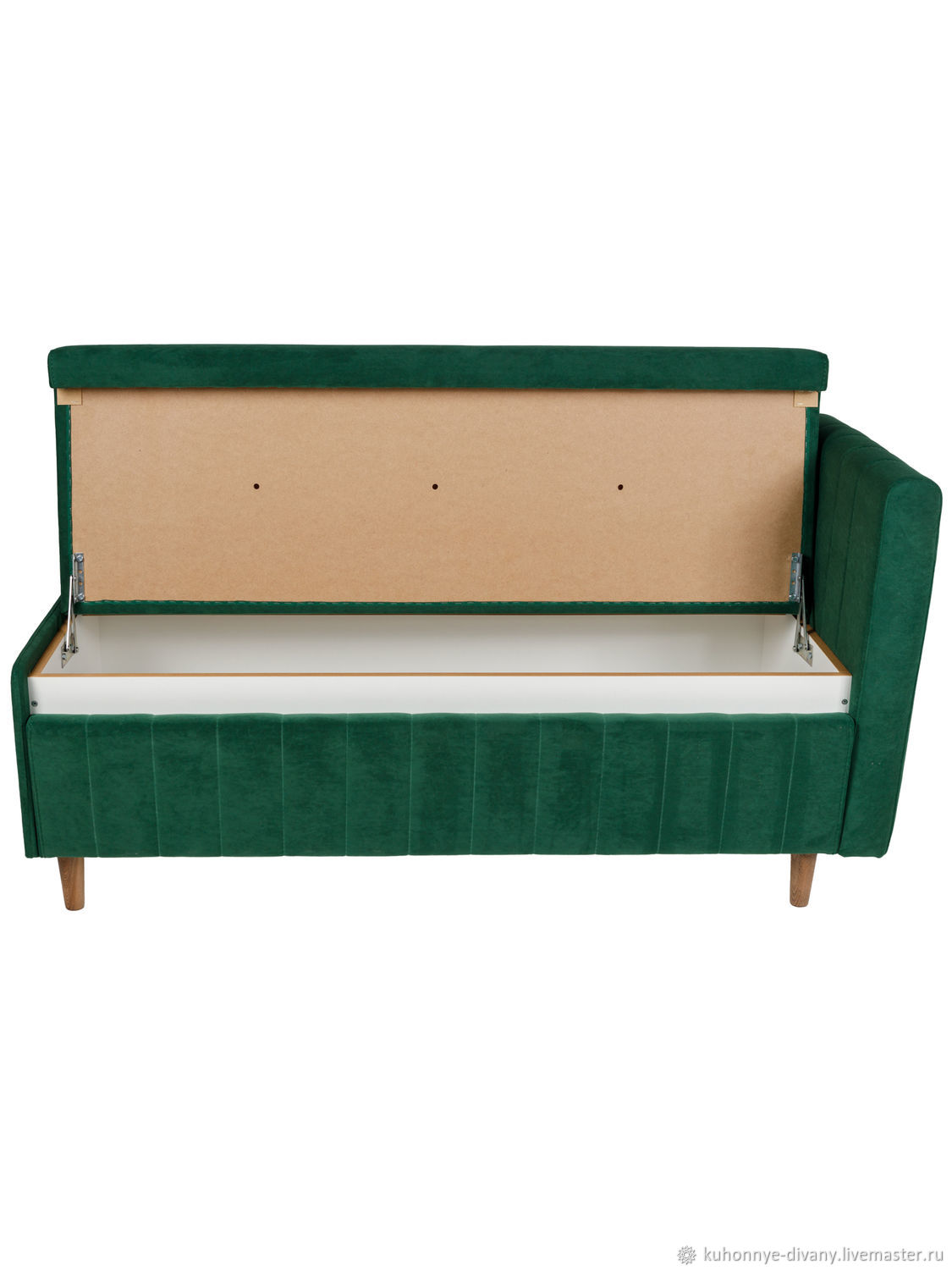 Диван на кухню с ящиком прямой, Ника , деревянные ножки